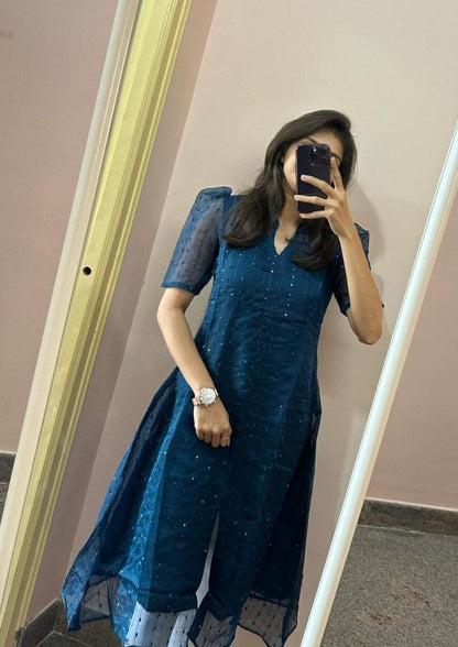 BLUE SEQUENCE KURTI