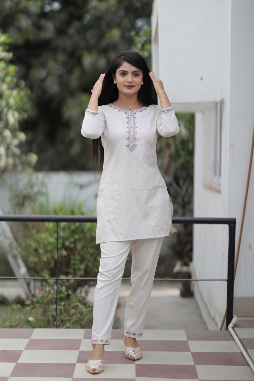 Khadi Handwork Coord Set