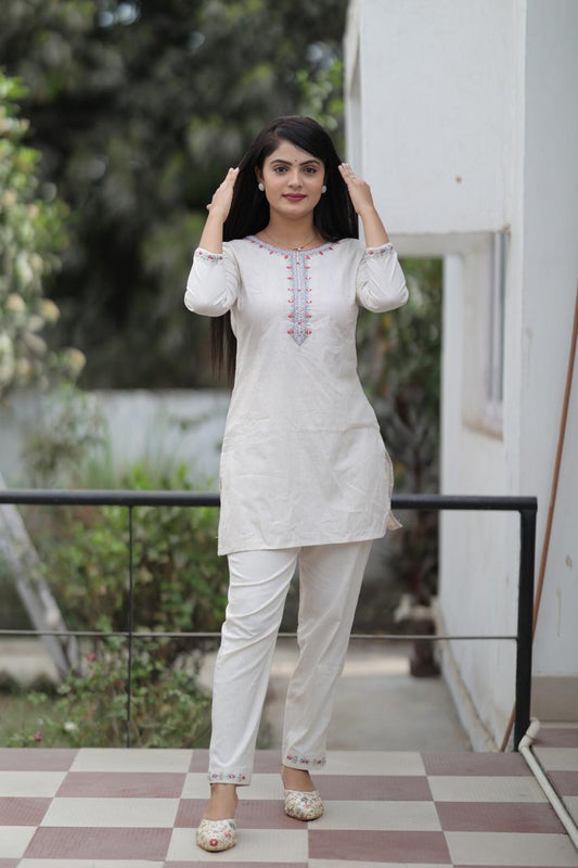 Khadi Handwork Coord Set