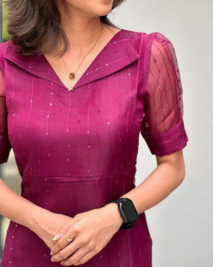 Elegant Organza Crochet Kurti