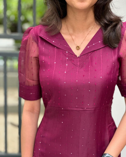 Elegant Organza Crochet Kurti