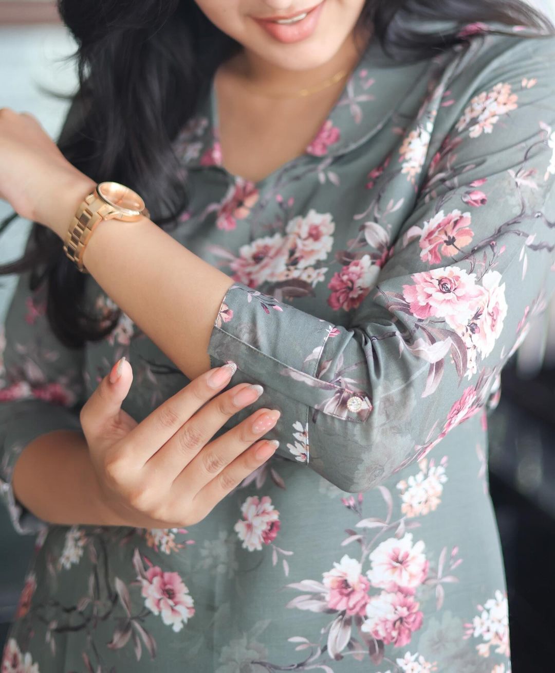 Verdant Valley - Floral Printed Kurti