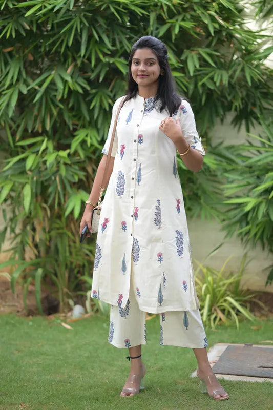 Royal Bloom Cotton Co-ord Set