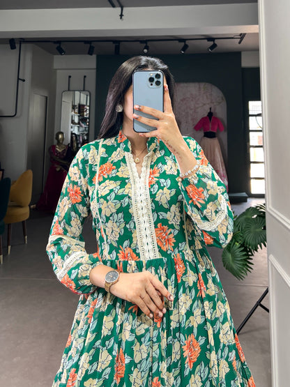 Twirl in Triple-Layer Floral Georgette Gown 🍃