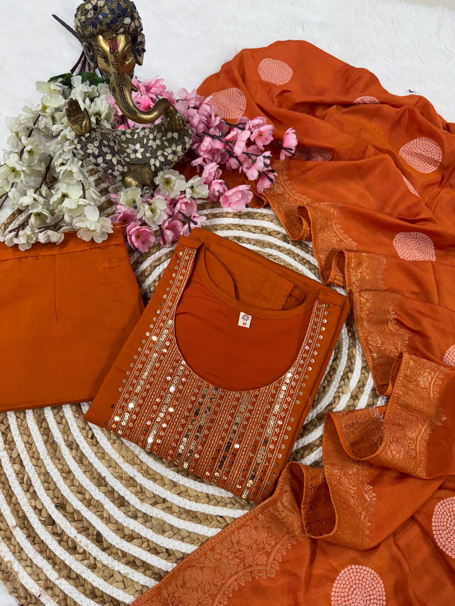 Elegant Chanderi Silk Kurti Dupatta Set