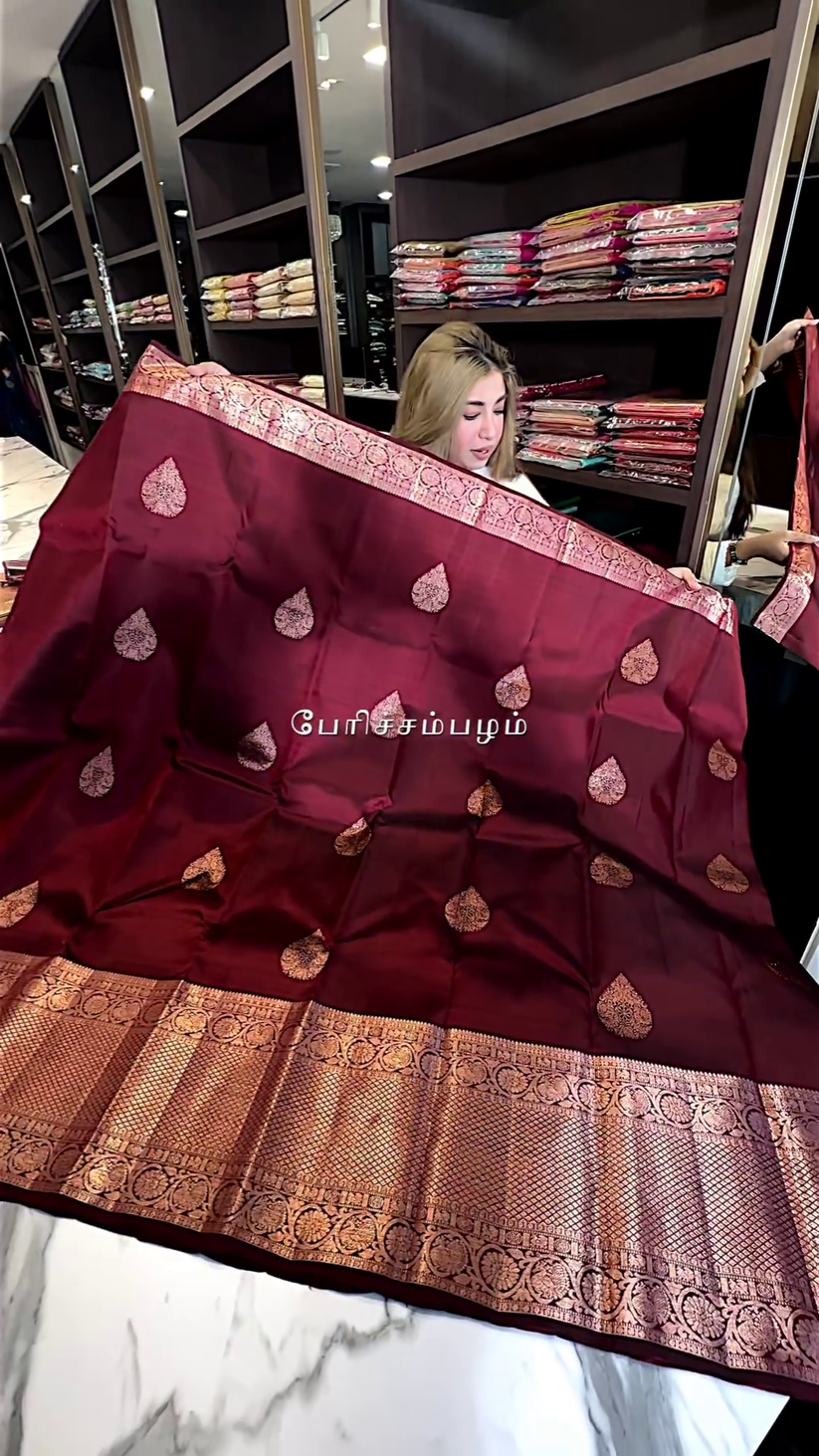"Lichi Silk Red Date Wedding Saree - Organic and Breathable"