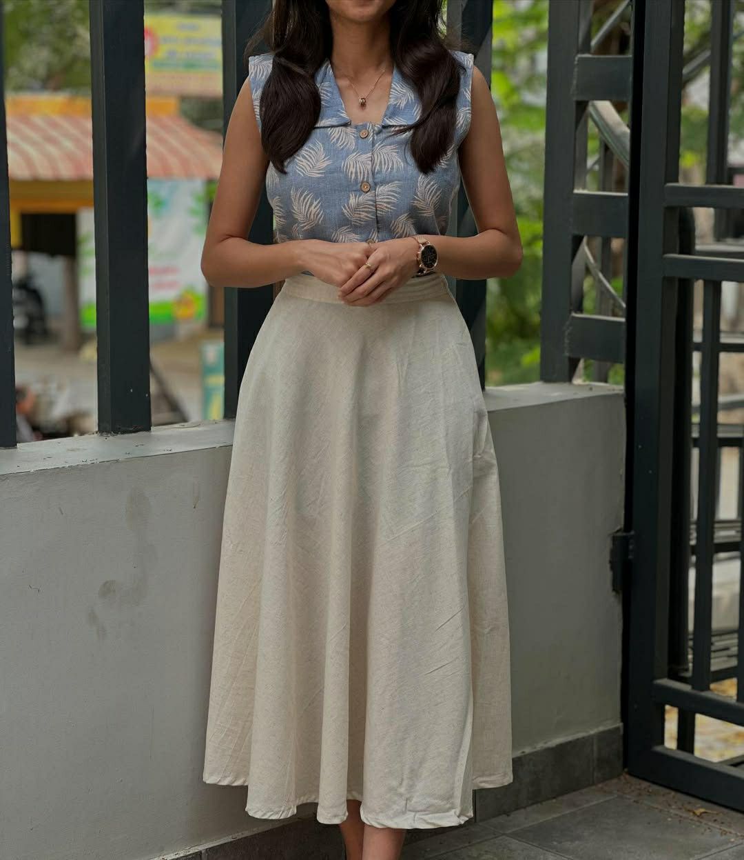 Premium Slub Cottan Top & Skirt
