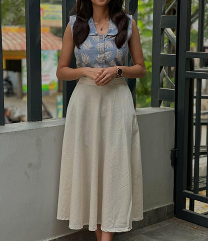 Premium Slub Cottan Top & Skirt