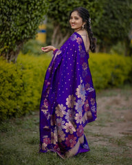 Elegant Lichi Breathable Organic Banarasi Saree