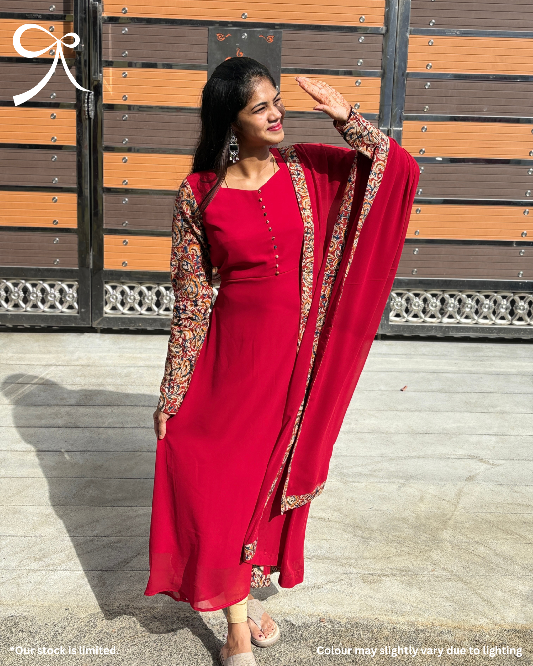 Premium Georgette Kalamkari A-line Set