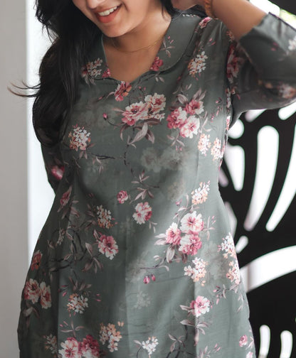 Verdant Valley - Floral Printed Kurti