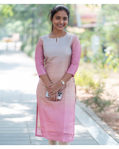 Premium Ombre Chanderi Kurti with Dupatta