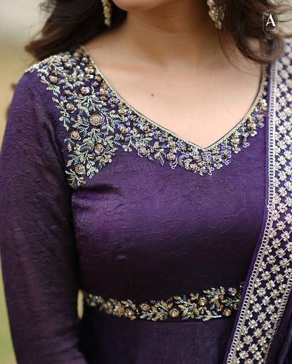 Elegant Pragathi Anarkali: Embroidery Masterpiece