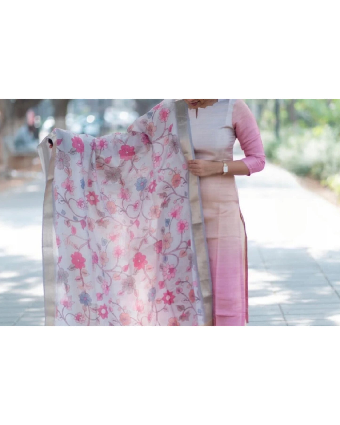 Premium Ombre Chanderi Kurti with Dupatta
