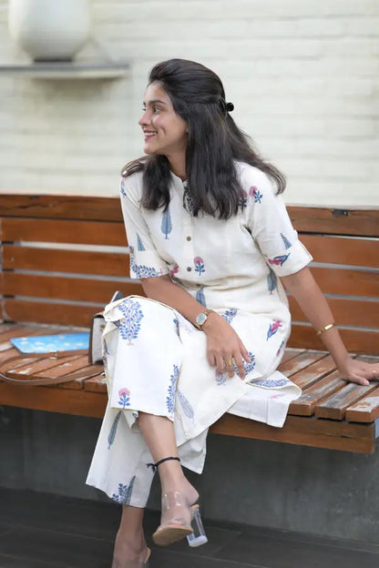 Royal Bloom Cotton Co-ord Set