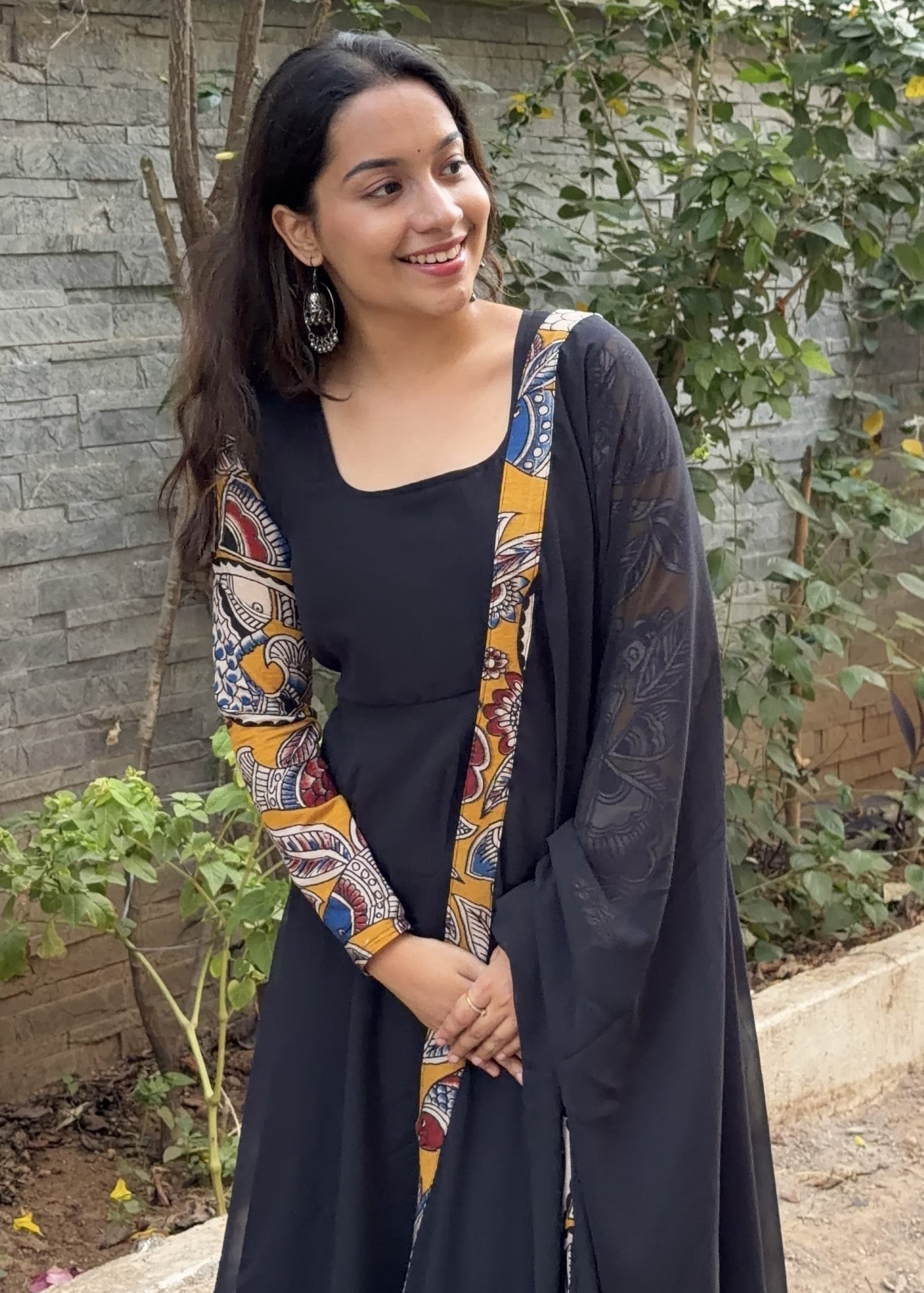Premium Georgette Kalamkari Anarkali Set