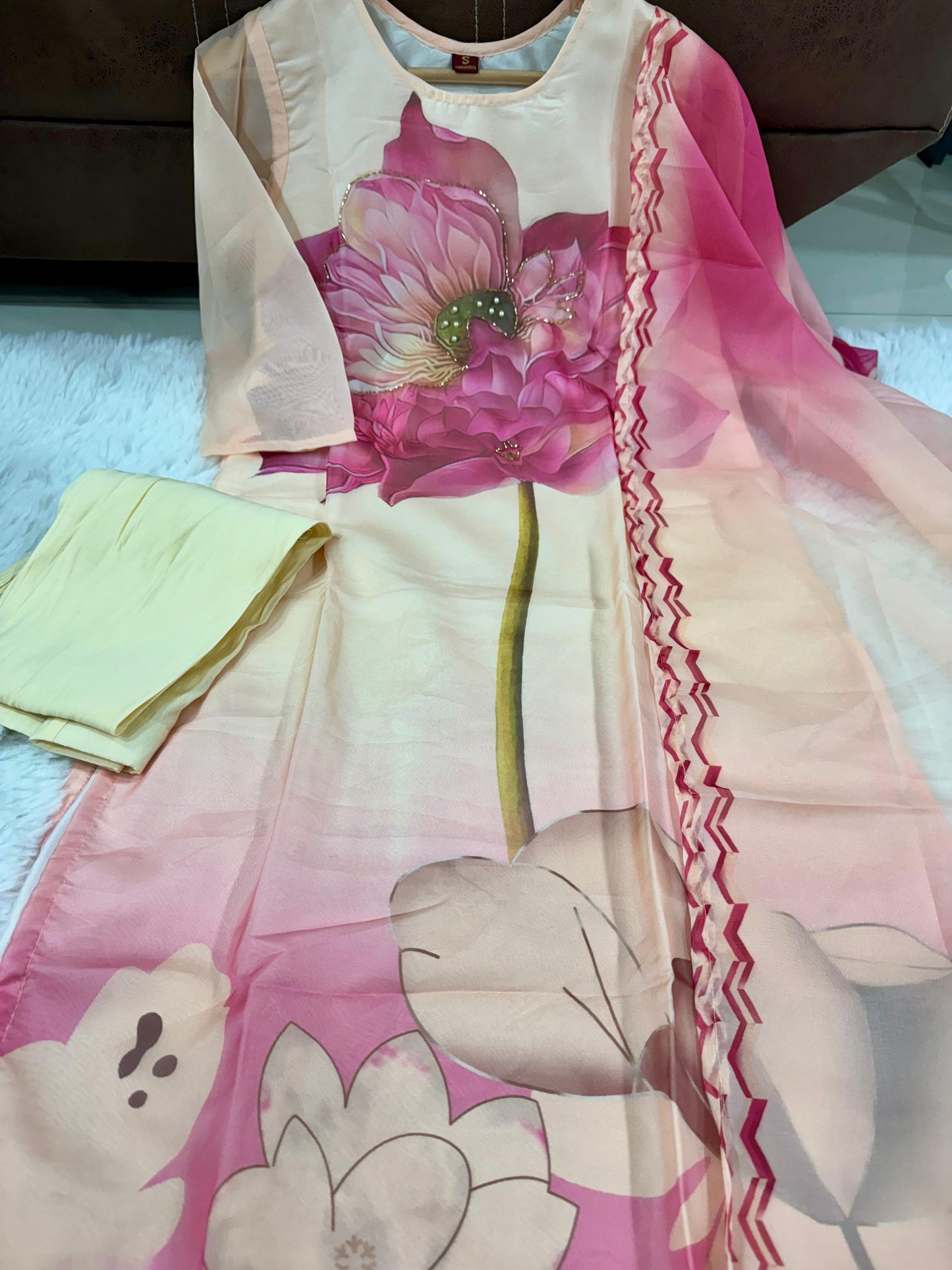 CREAM KURTA SET