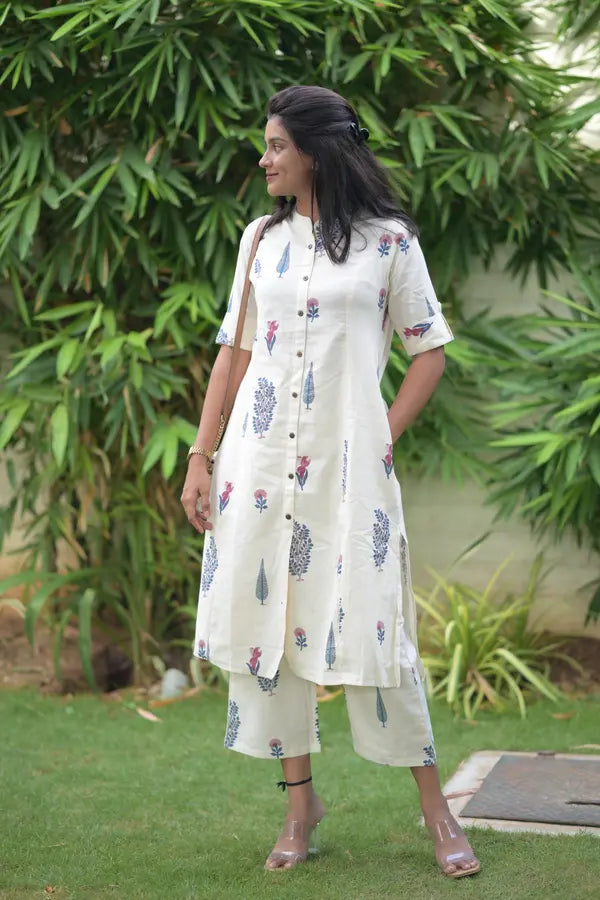 Royal Bloom Cotton Co-ord Set