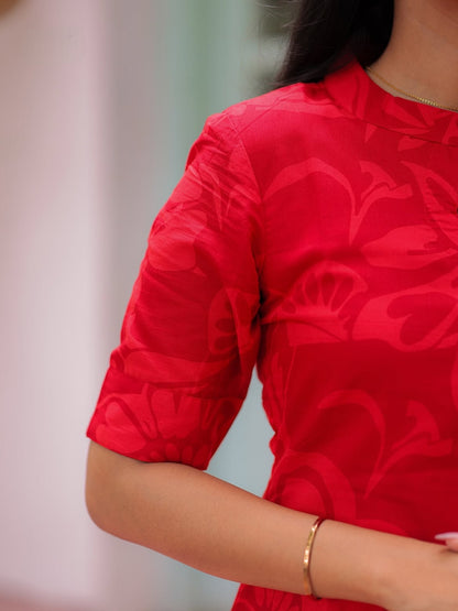 Tonal Floral Print Kurti
