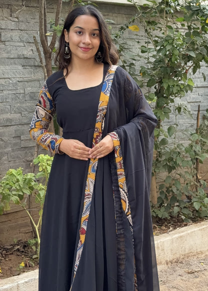 Premium Georgette Kalamkari Anarkali Set