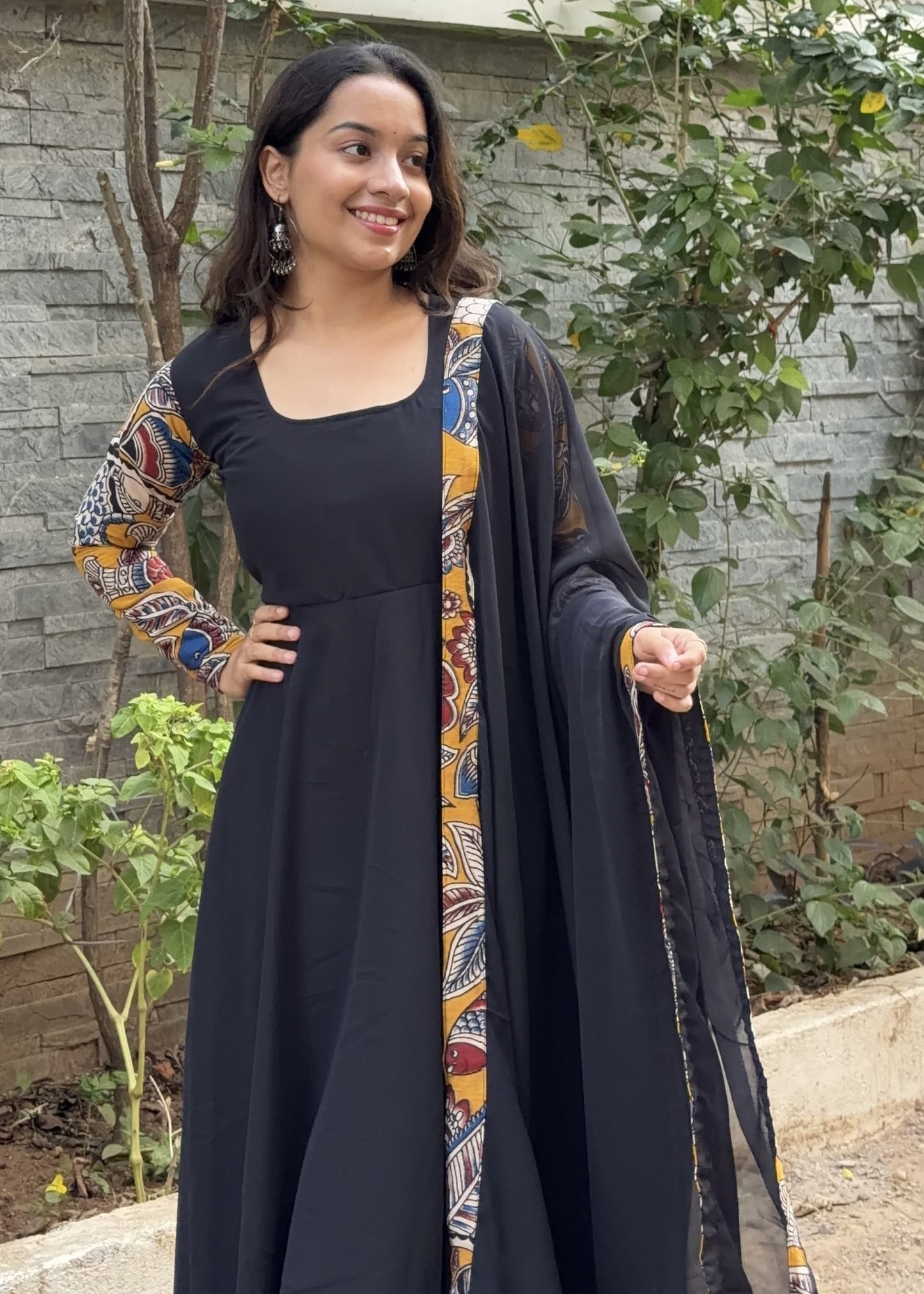 Premium Georgette Kalamkari Anarkali Set